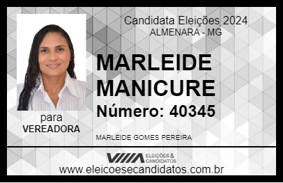 Candidato MARLEIDE MANICURE 2024 - ALMENARA - Eleições