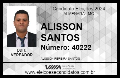 Candidato ALISSON SANTOS 2024 - ALMENARA - Eleições