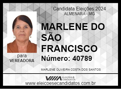 Candidato MARLENE DO SÃO FRANCISCO 2024 - ALMENARA - Eleições