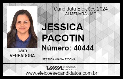 Candidato JESSICA PACOTIN 2024 - ALMENARA - Eleições