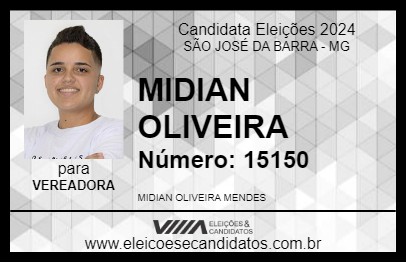 Candidato MIDIAN OLIVEIRA 2024 - SÃO JOSÉ DA BARRA - Eleições