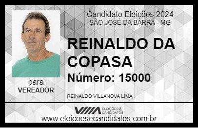 Candidato REINALDO DA ÁGUA 2024 - SÃO JOSÉ DA BARRA - Eleições