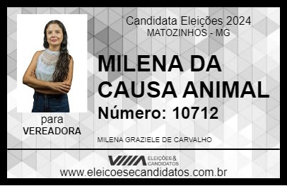 Candidato MILENA DA CAUSA ANIMAL 2024 - MATOZINHOS - Eleições