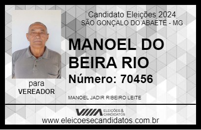 Candidato MANOEL DO BEIRA RIO 2024 - SÃO GONÇALO DO ABAETÉ - Eleições