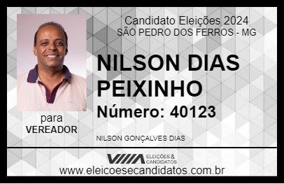 Candidato NILSON DIAS  PEIXINHO 2024 - SÃO PEDRO DOS FERROS - Eleições