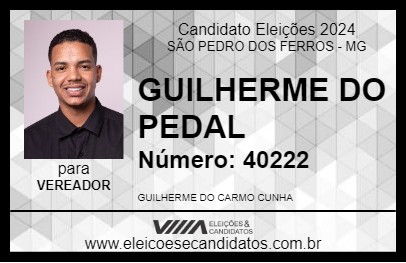 Candidato GUILHERME DO PEDAL 2024 - SÃO PEDRO DOS FERROS - Eleições