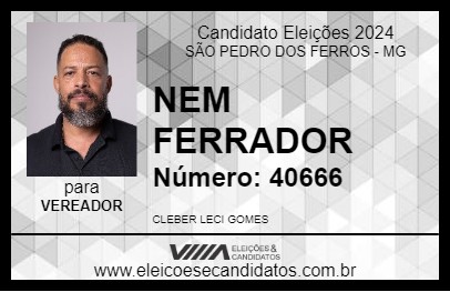 Candidato NEM FERRADOR 2024 - SÃO PEDRO DOS FERROS - Eleições