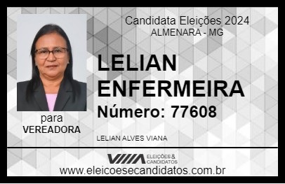 Candidato LELIAN ENFERMEIRA 2024 - ALMENARA - Eleições