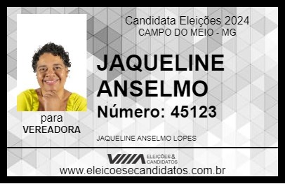 Candidato JAQUELINE ANSELMO 2024 - CAMPO DO MEIO - Eleições