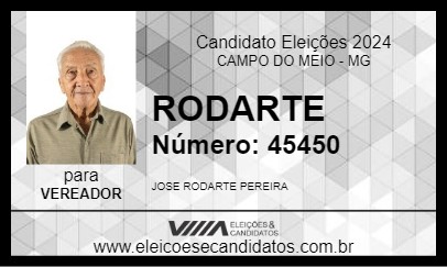 Candidato RODARTE 2024 - CAMPO DO MEIO - Eleições