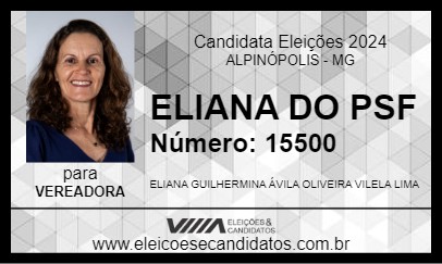 Candidato ELIANA DO ODIR BANDEIRA 2024 - ALPINÓPOLIS - Eleições