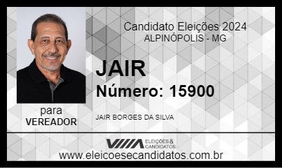 Candidato JAIR 2024 - ALPINÓPOLIS - Eleições