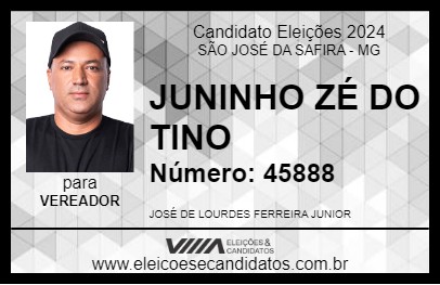 Candidato JUNINHO ZÉ DO TINO 2024 - SÃO JOSÉ DA SAFIRA - Eleições