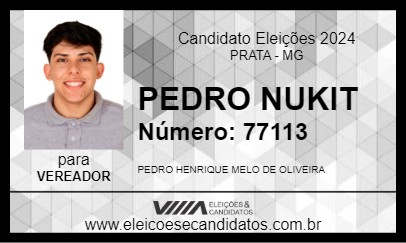 Candidato PEDRO NUKIT 2024 - PRATA - Eleições