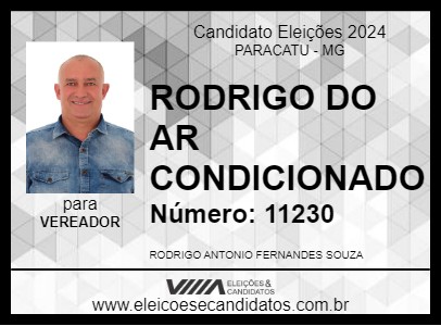 Candidato RODRIGO DO AR CONDICIONADO 2024 - PARACATU - Eleições