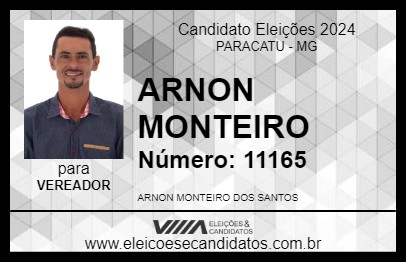 Candidato ARNON MONTEIRO 2024 - PARACATU - Eleições