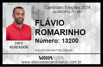 Candidato FLÁVIO ROMARINHO 2024 - ALVINÓPOLIS - Eleições