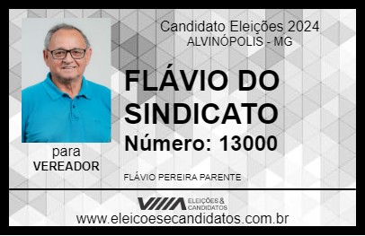 Candidato FLÁVIO DO SINDICATO 2024 - ALVINÓPOLIS - Eleições