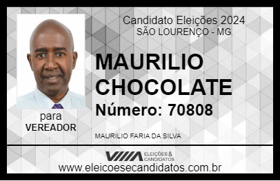 Candidato MAURILIO CHOCOLATE 2024 - SÃO LOURENÇO - Eleições