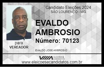 Candidato EVALDO AMBROSIO 2024 - SÃO LOURENÇO - Eleições