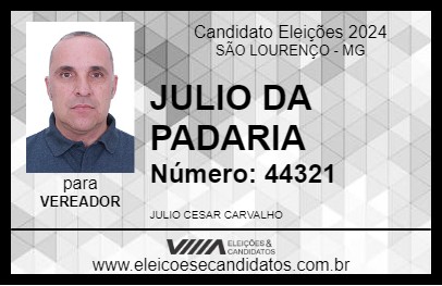 Candidato JULIO DA PADARIA 2024 - SÃO LOURENÇO - Eleições