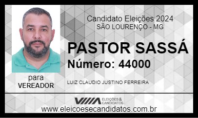 Candidato PASTOR SASSÁ 2024 - SÃO LOURENÇO - Eleições