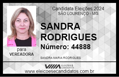 Candidato SANDRA RODRIGUES 2024 - SÃO LOURENÇO - Eleições