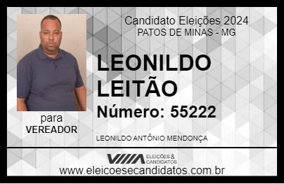 Candidato LEONILDO LEITÃO 2024 - PATOS DE MINAS - Eleições