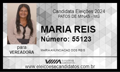 Candidato MARIA REIS 2024 - PATOS DE MINAS - Eleições