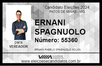 Candidato ERNANI SPAGNUOLO 2024 - PATOS DE MINAS - Eleições