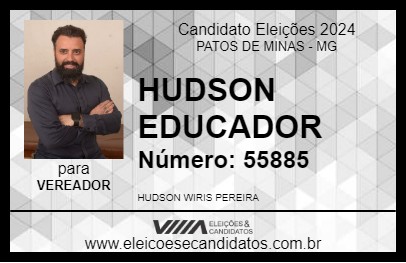 Candidato HUDSON EDUCADOR 2024 - PATOS DE MINAS - Eleições