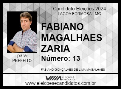 Candidato FABIANO MAGALHAES  ZARIA 2024 - LAGOA FORMOSA - Eleições