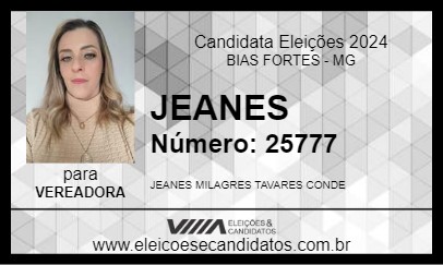 Candidato JEANES 2024 - BIAS FORTES - Eleições