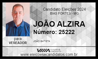 Candidato JOÃO ALZIRA 2024 - BIAS FORTES - Eleições