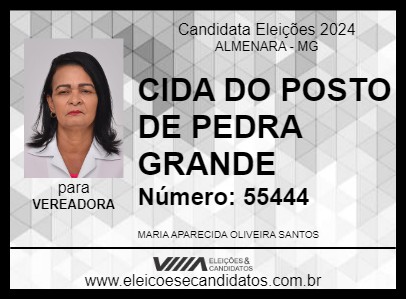 Candidato CIDA DO POSTO DE PEDRA GRANDE 2024 - ALMENARA - Eleições