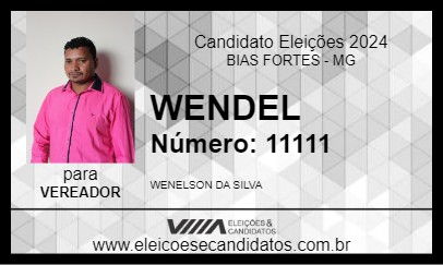 Candidato WENDEL 2024 - BIAS FORTES - Eleições