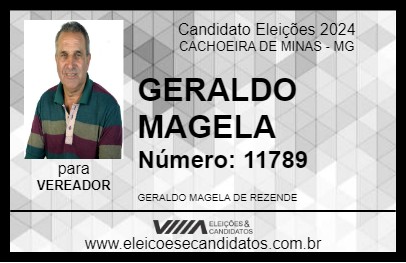 Candidato GERALDO MAGELA 2024 - CACHOEIRA DE MINAS - Eleições