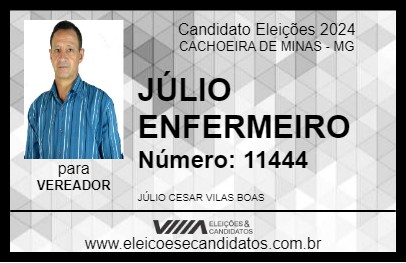 Candidato JÚLIO ENFERMEIRO 2024 - CACHOEIRA DE MINAS - Eleições