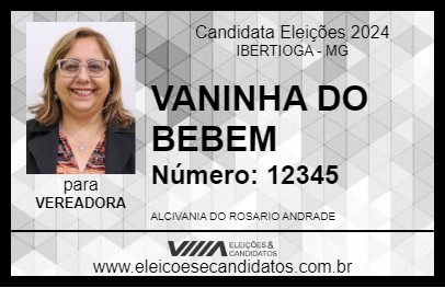 Candidato VANINHA DO BEBEM 2024 - IBERTIOGA - Eleições