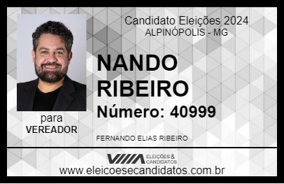 Candidato NANDO RIBEIRO 2024 - ALPINÓPOLIS - Eleições