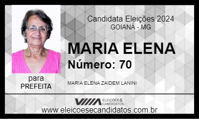 Candidato MARIA ELENA  2024 - GOIANÁ - Eleições