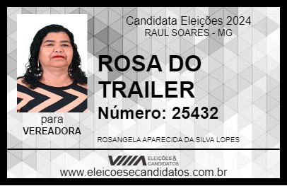 Candidato ROSA DO TRAILER 2024 - RAUL SOARES - Eleições