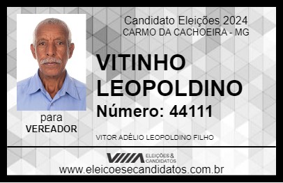 Candidato VITINHO LEOPOLDINO 2024 - CARMO DA CACHOEIRA - Eleições