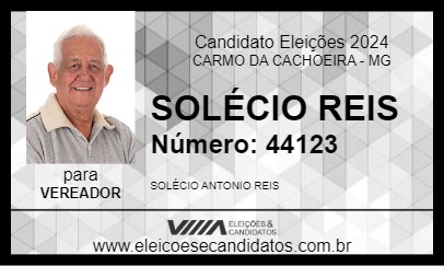 Candidato SOLÉCIO REIS 2024 - CARMO DA CACHOEIRA - Eleições