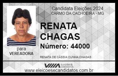 Candidato RENATA CHAGAS 2024 - CARMO DA CACHOEIRA - Eleições