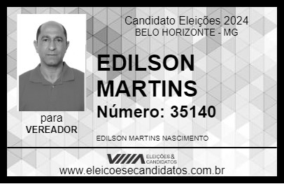 Candidato EDILSON MARTINS 2024 - BELO HORIZONTE - Eleições