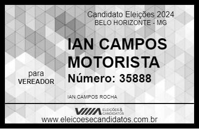 Candidato IAN ROCHA MOTORISTA 2024 - BELO HORIZONTE - Eleições