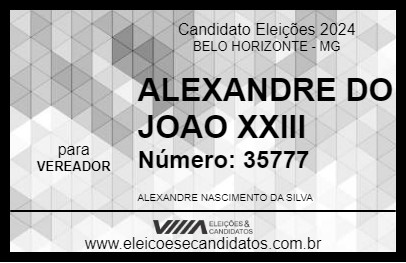 Candidato ALEXANDRE DO JOAO XXIII 2024 - BELO HORIZONTE - Eleições