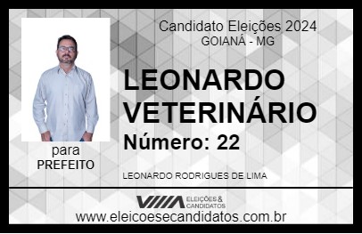 Candidato LEONARDO VETERINÁRIO 2024 - GOIANÁ - Eleições