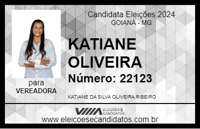 Candidato KATIANE OLIVEIRA 2024 - GOIANÁ - Eleições